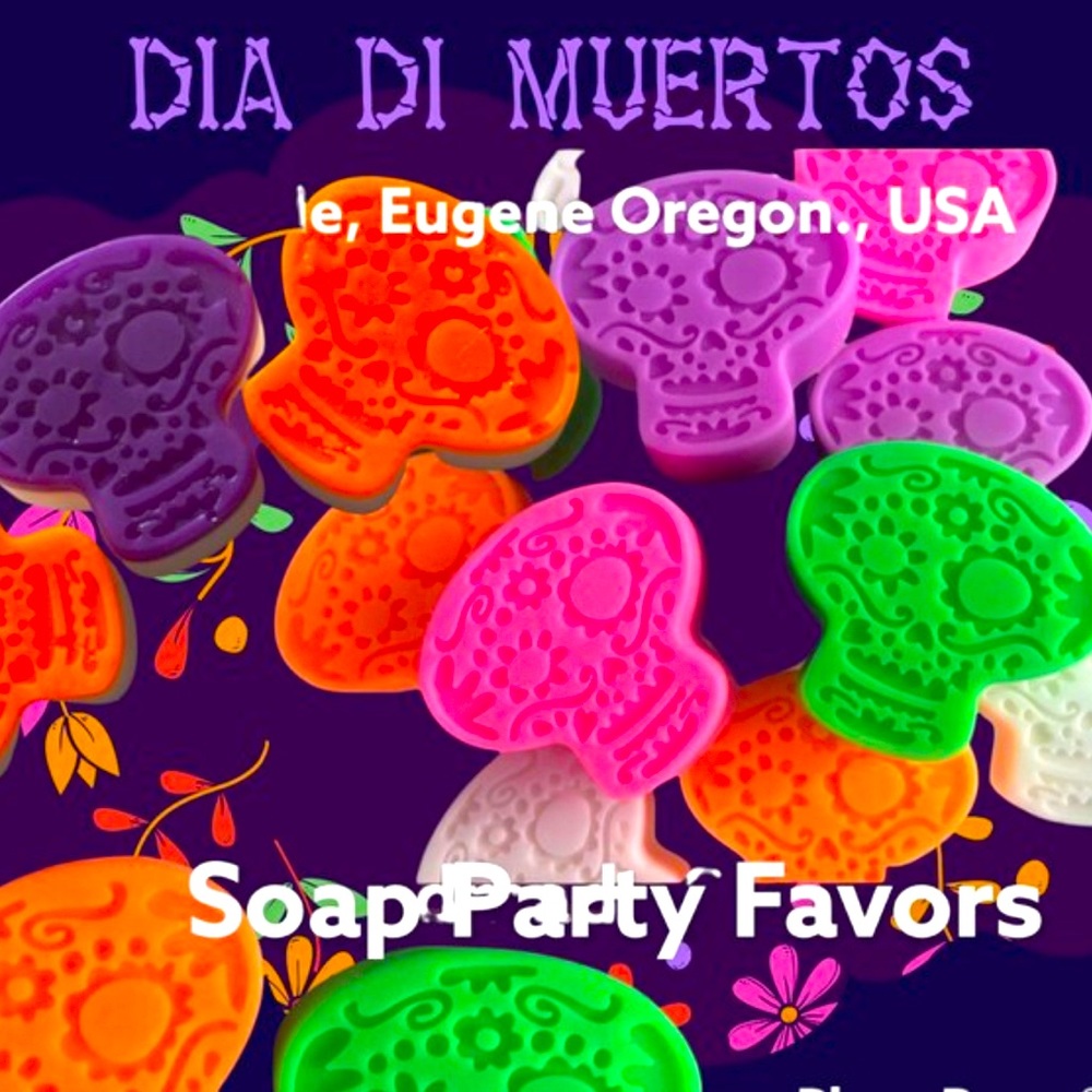 Set 12 Day of the Dead, Halloween soap bag Favors Set, Handmade Gift Set 12